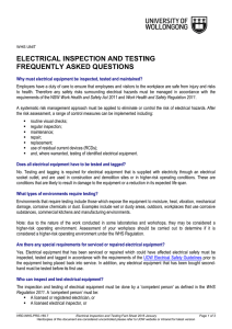 Why must I inspect, test and maintain my electrical equipment
