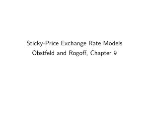Sticky-Price Exchange Rate Models Obstfeld and Rogoff, Chapter 9