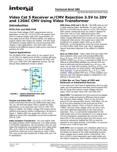 TB485: Video Cat 5 Receiver w/CMV Rejection 3.5 V to 20V