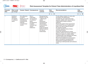 Risk Assessment Template for Enteral Tube Administration of