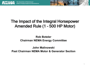 The Impact of the Integral Horsepower Amended Rule