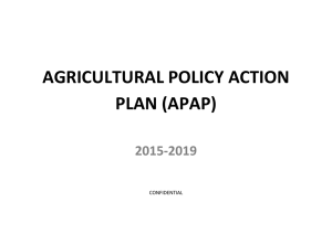 AGRICULTURAL POLICY ACTION PLAN (APAP)