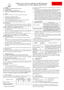 Guidance Notes on Overseas Application for HKSAR Passport for