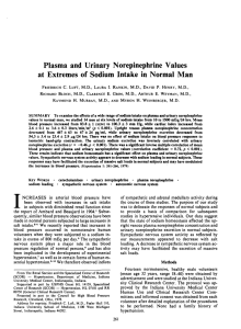 Plasma and Urinary Norepinephrine Values at