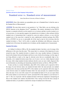 Standard error vs. Standard error of measurement