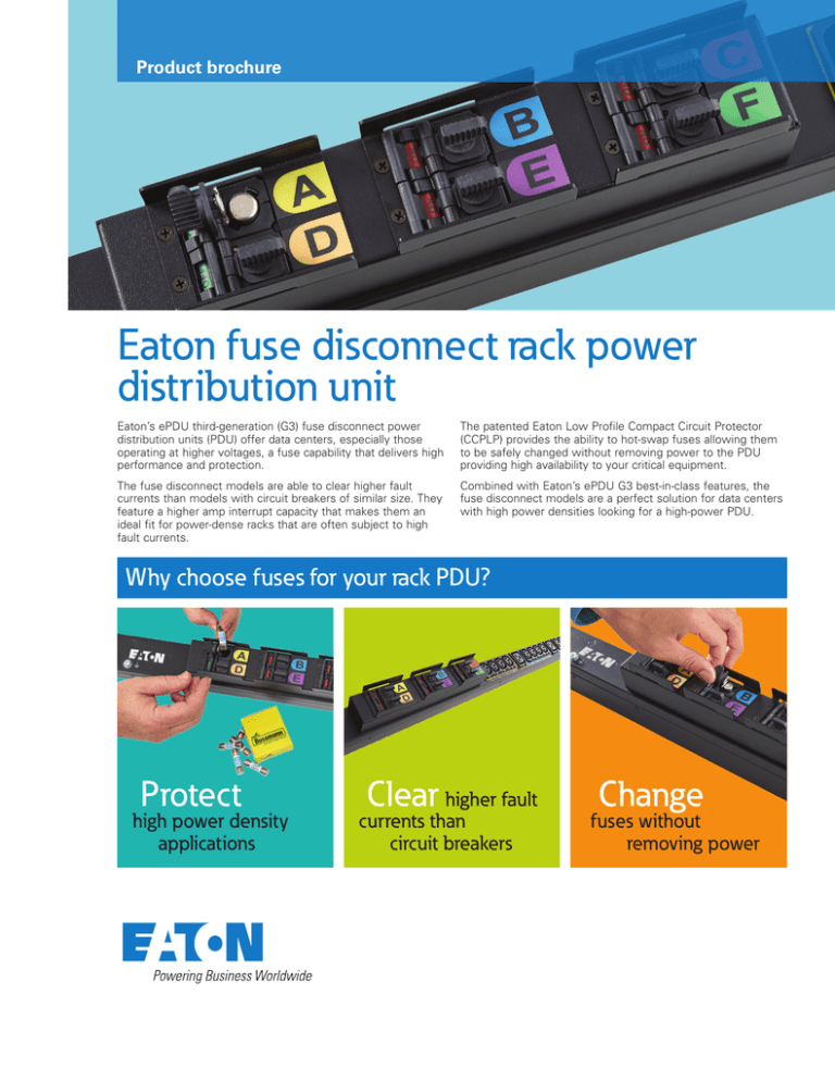 Eaton Fuse Disconnect Rack Power Distribution Unit