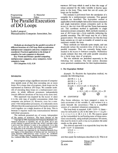 The Parallel Execution of DO Loops