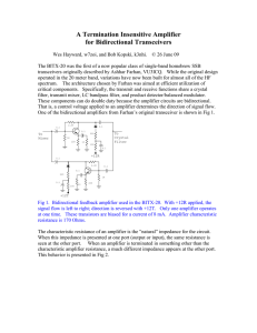 A Termination Insensitive Amplifier for Bidirectional