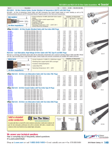 RG142B/U and RG213/U 50 Ohm Cable Assemblies Coaxial - L-Com