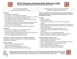OCPS Emergency Response Quick Reference Guide
