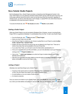 Revu Tutorial: Studio Projects