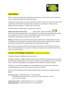 For more information regarding LED lumens to watts comparison