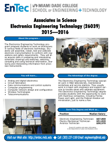 Associates in Science Electronics Engineering Technology (26039