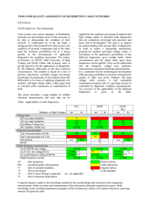 Tools for quality assessment of distribution cable networks