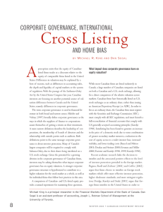 Cross Listing - Canadian Investment Review