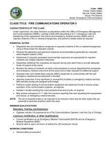 CLASS TITLE: FIRE COMMUNICATIONS OPERATOR II