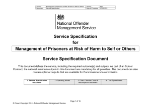 Management of prisoners at risk of harm to self or others