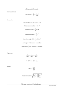 This paper consists of 29 printed pages. Mathematical Formulae r P