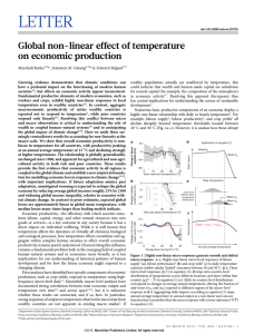 Global non-linear effect of temperature on