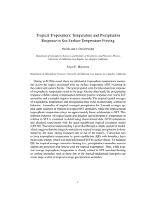 Tropical Tropospheric Temperature and Precipitation Response to