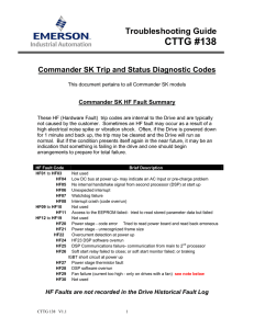 Commander SK Trip and Status Diagnostic Codes