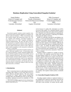 Database Replication Using Generalized Snapshot Isolation