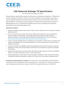 CEE Commercial Lighting Reduced Wattage Specification