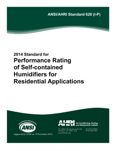 ANSI/AHRI Standard 620 (IP) 2014 Standard for Performance