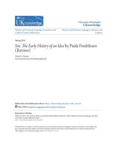 em>Sin: The Early History of an Ideaem> by Paula Fredriksen