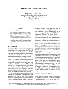 Online EM for Unsupervised Models - Association for Computational