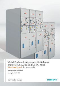 Metal-enclosed interrupter switchgear type SIMOSEC, up to 27.6 kV
