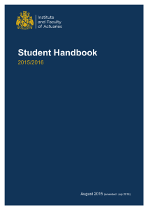 Student Handbook 2015/2016 - Institute and Faculty of Actuaries