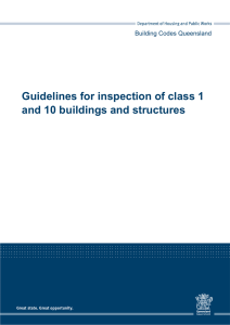 Guidelines for inspection of class 1 and 10 buildings and structures