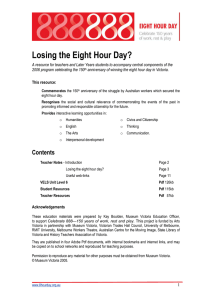 Losing the Eight Hour Day? - Teacher Notes