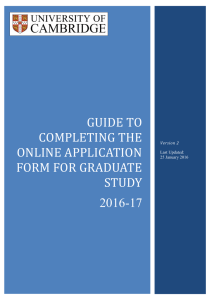 Guide to Completing the Online Application Form