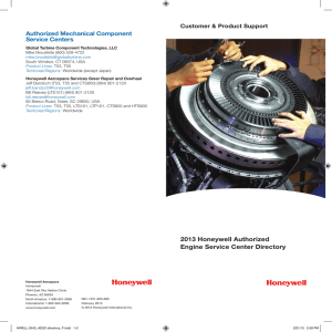 2013 Honeywell Authorized Engine Service Center Directory