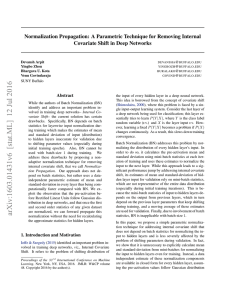 Normalization Propagation: A Parametric Technique for