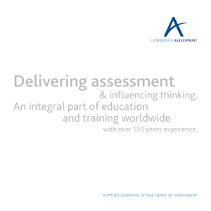 Delivering assessment - Cambridge Assessment