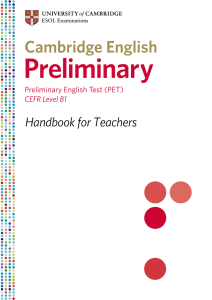 Cambridge English: Preliminary handbook