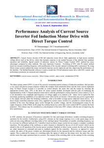 Performance Analysis of Current Source Inverter Fed