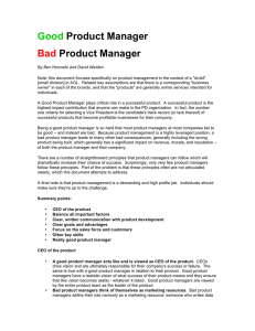 Good Product Manager Bad Product Manager