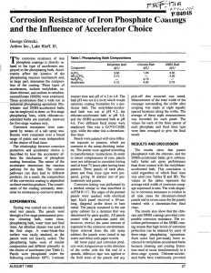 Corrosion Resistance of Iron Phosphate Coatings