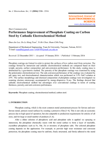 Performance Improvement of Phosphate Coating on Carbon Steel