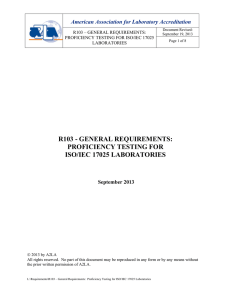 r103 - general requirements: proficiency testing for iso/iec