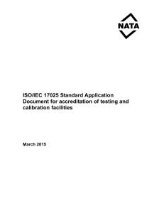 ISO/IEC 17025 Standard Application Document