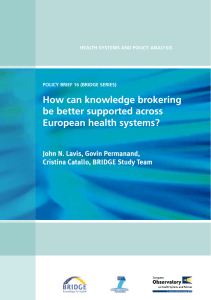 How can knowledge brokering be better supported across European