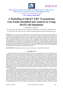 A Modelling of 440 KV EHV Transmission Line Faults identified and