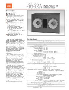 4642A Spec Sheet - JBL Professional