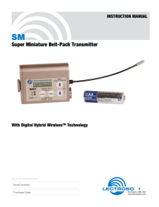 SM - Super Miniature Belt Pack Transmitter