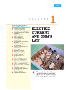 ELECTRIC CURRENT AND OHM`S LAW
